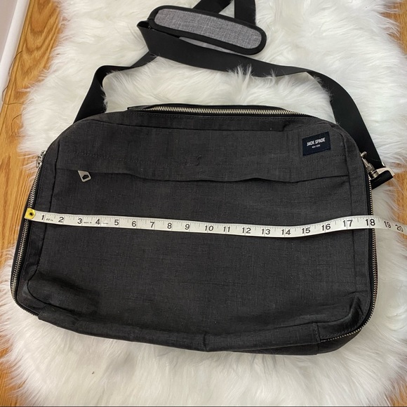 Jack Spade New York Oxford Tech Crossbody Laptop Travel Work Bag Charcoal Grey - Picture 4 of 12